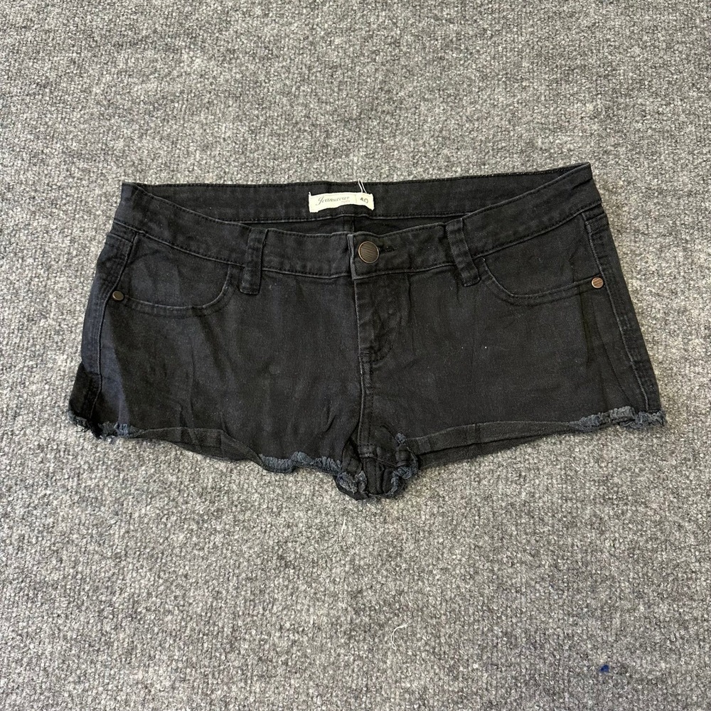 Jeanswear Denim Shorts Womens Size 40 Black Raw Hem Casual Frayed Cotton Blend